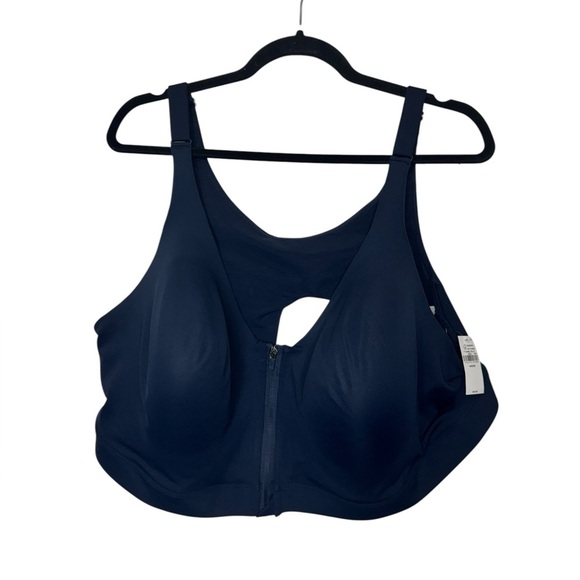 Old Navy Zip-Front Sports Bra Navy - Picture 2 of 8